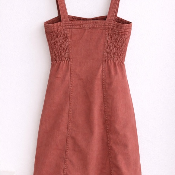 PacSun Rust Button-Front Mini Dress - Picture 4 of 4